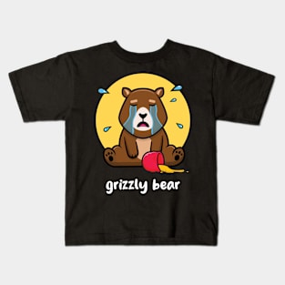 Grizzly Bear (on dark colors) Kids T-Shirt